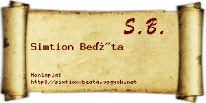 Simtion Beáta névjegykártya